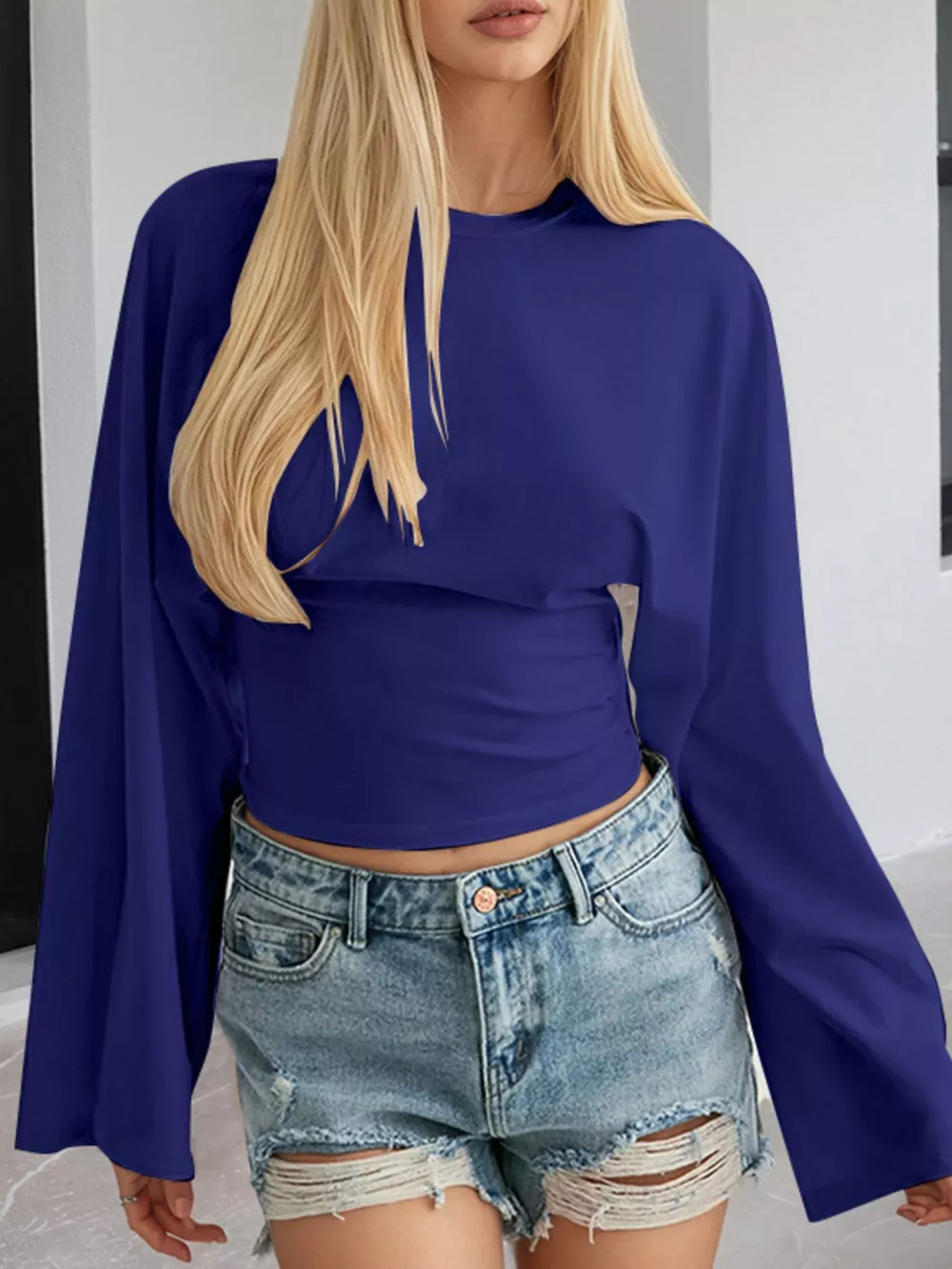 Full Size Long Sleeve Fitted T-Shirt Plus Size, image 19