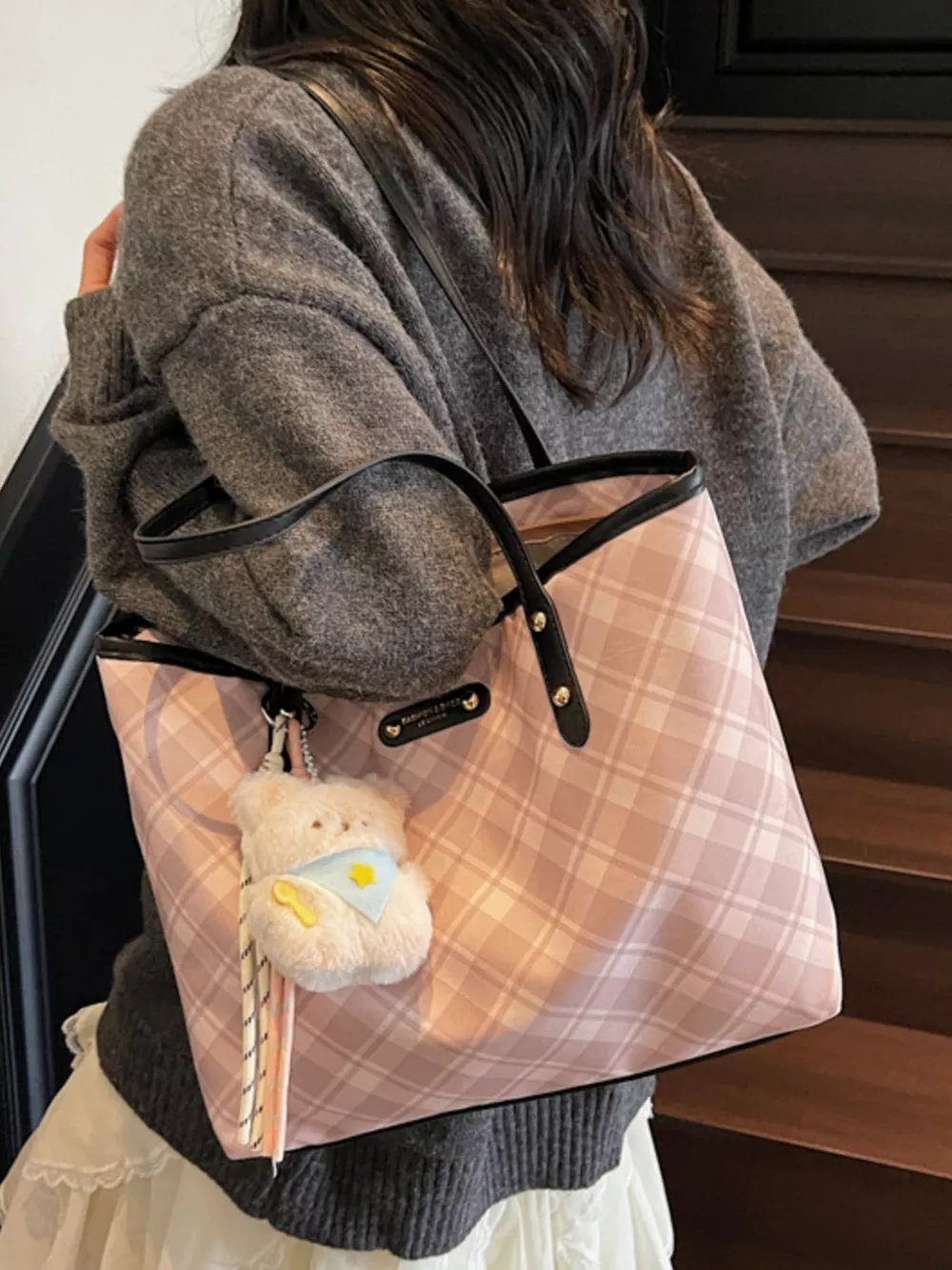 Plaid Pattern Shoulder Bag, image 6