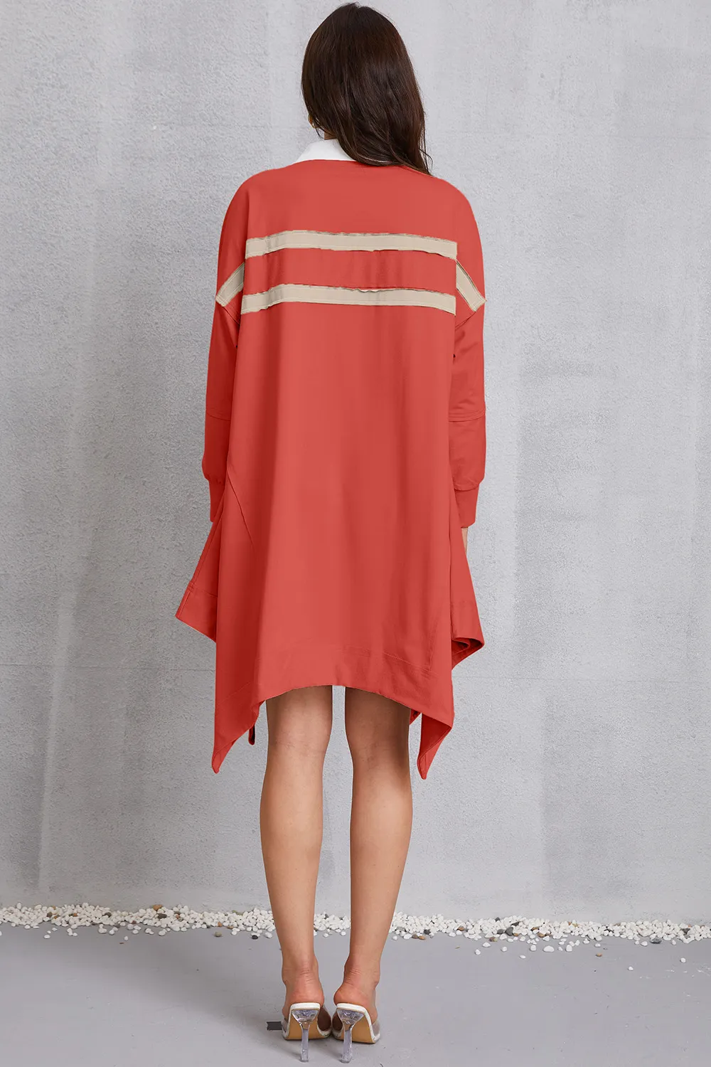 Half Button Handkerchief Hem Dress, image 12