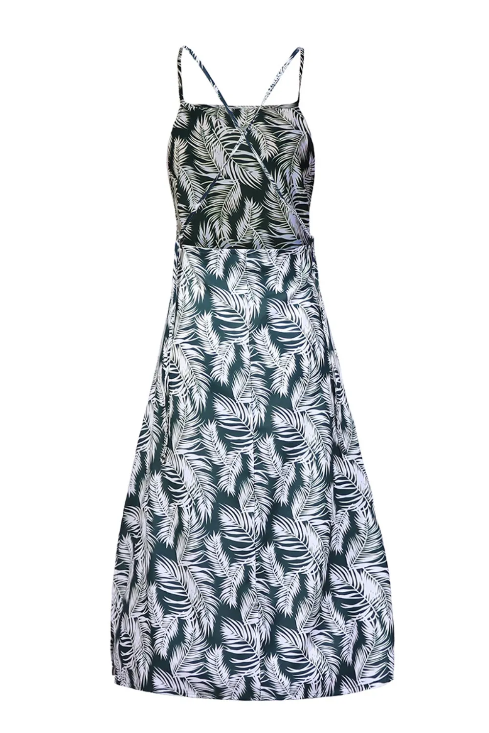Slit Crisscross Printed Sleeveless Cami Dress, image 10