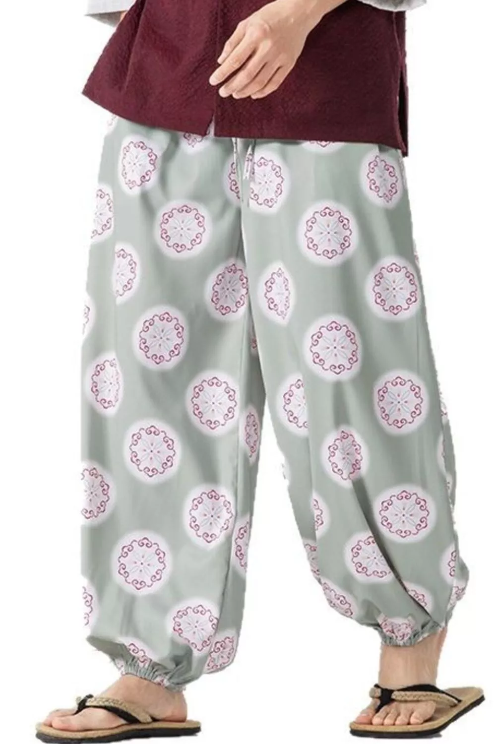 Men's Plus Size Printed Loose Fit Harem Pants, image 5