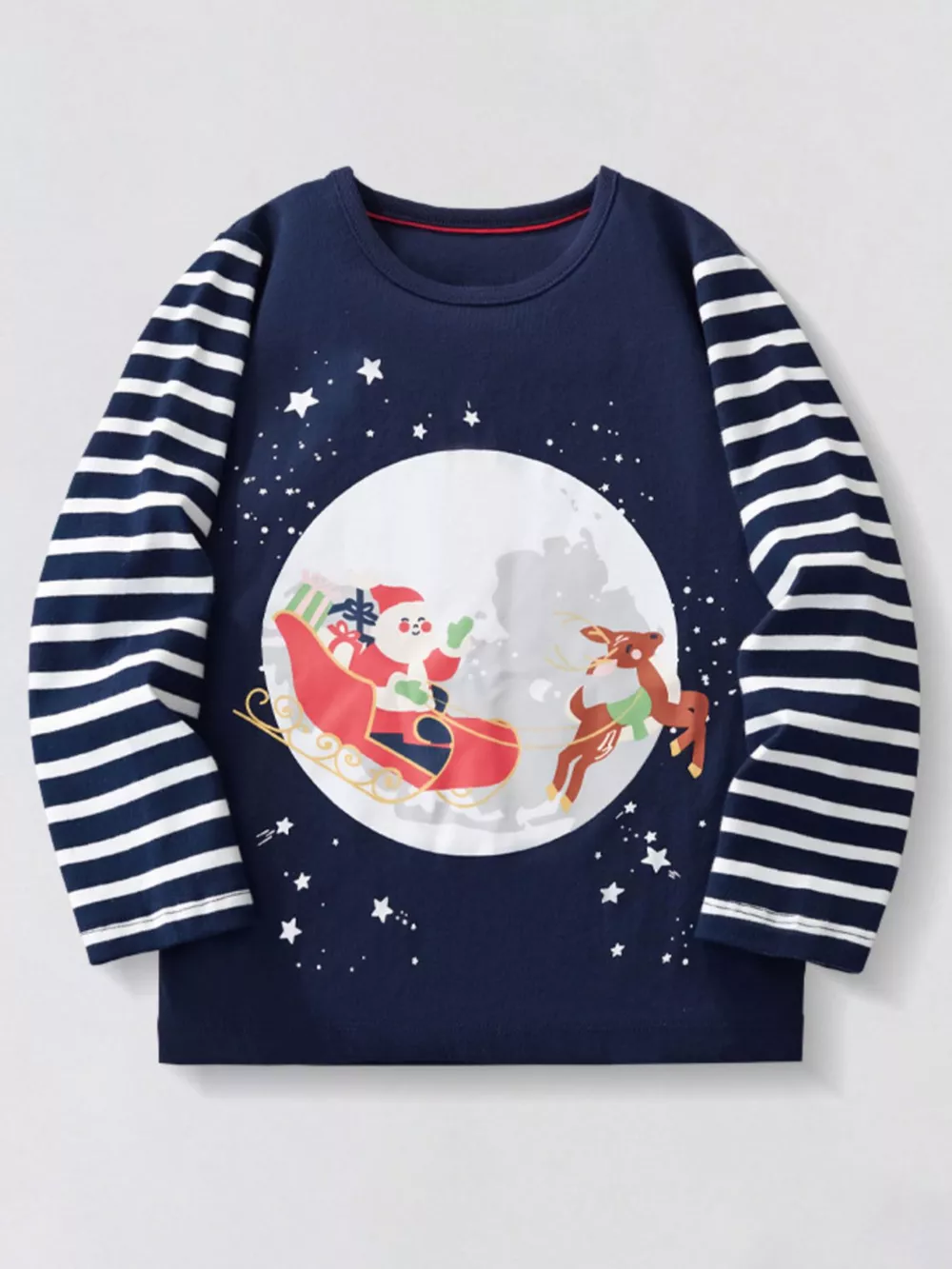 Children's Santa Sleigh Graphic Long Sleeve T-Shirt