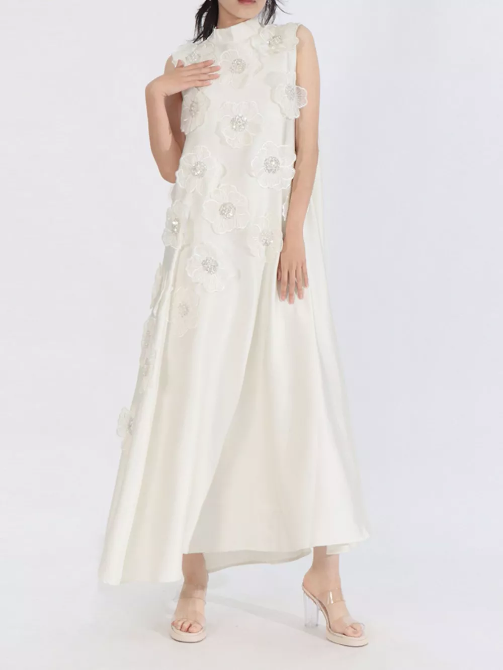 Floral Embellished Sleeveless Maxi Dress, image 5