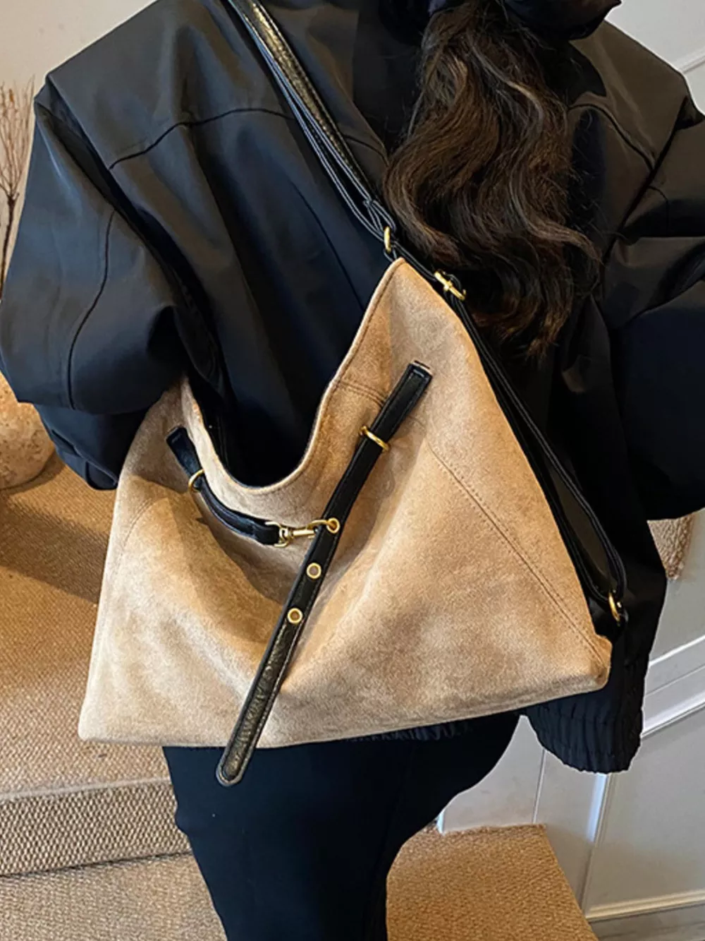 Vintage Suede Tote Bag, image 19