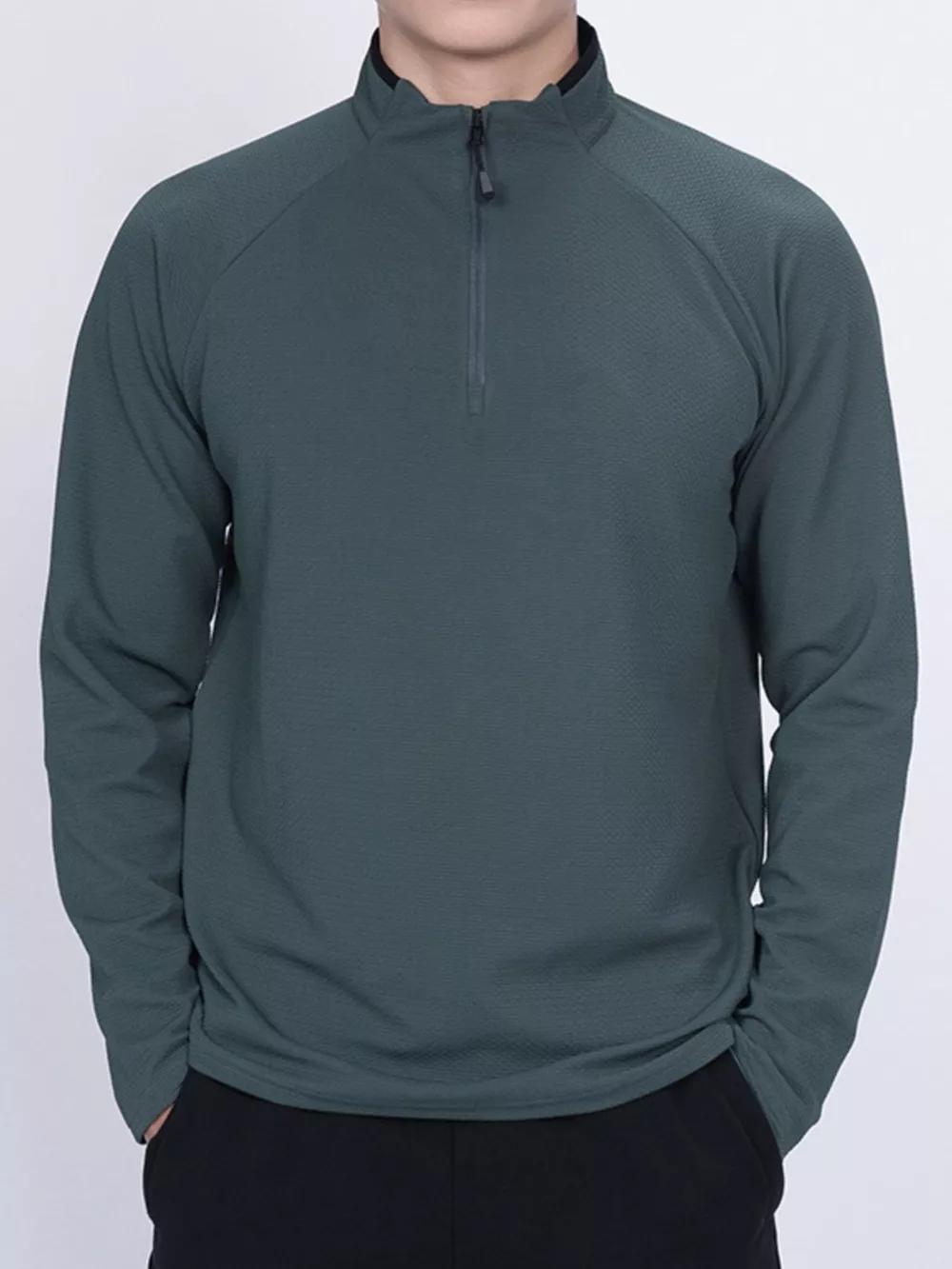 Men's Plus Size Casual Long Sleeve Quarter T-Shirt, image 5