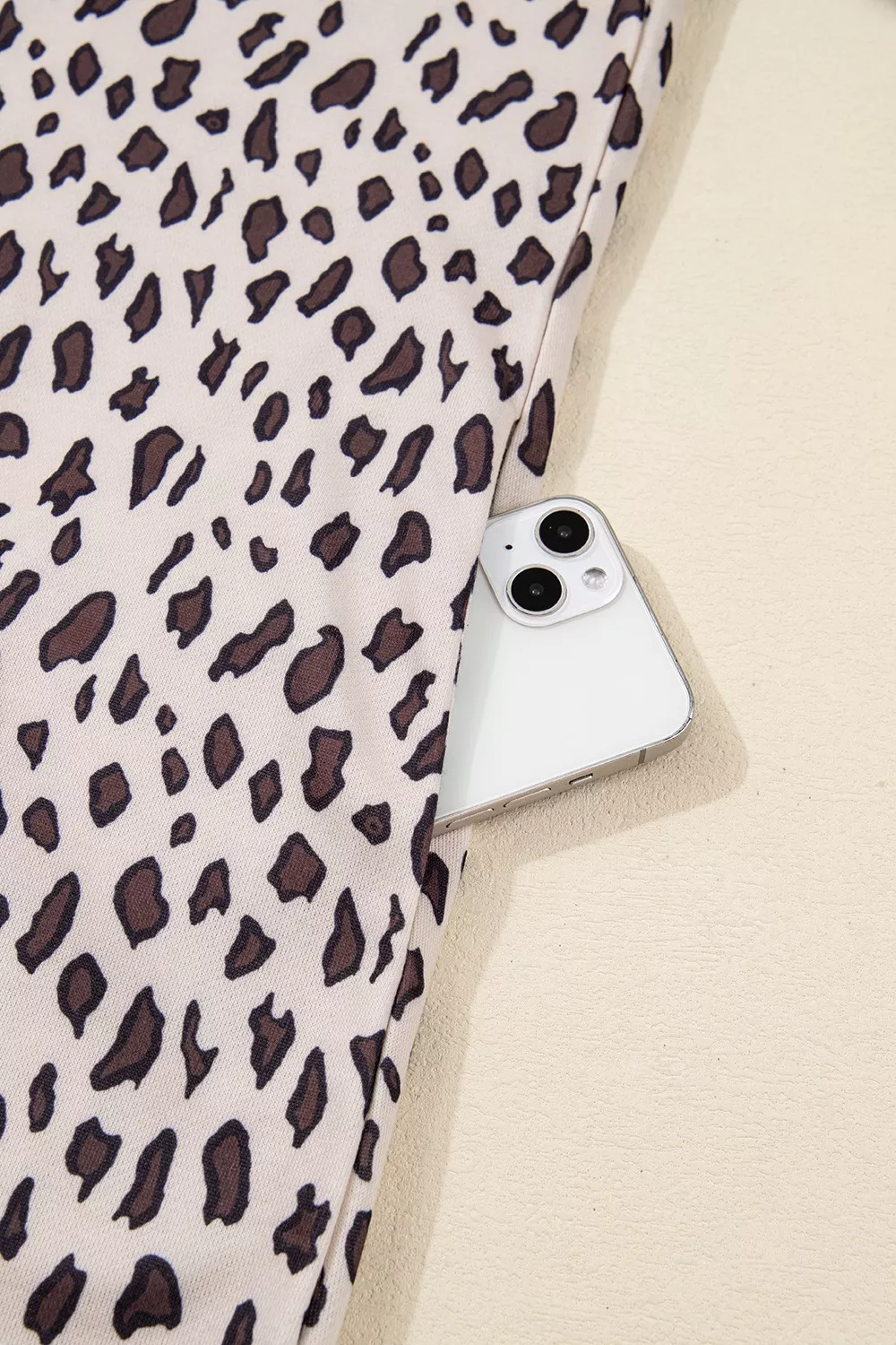 Leopard Print Zip up Collar Patchwork Shift Mini Dress, image 3