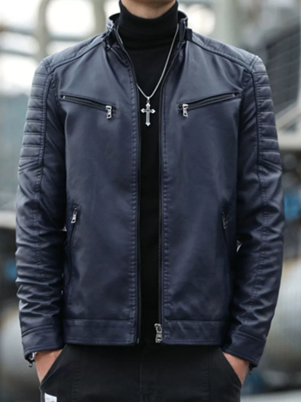 Men's Plus Size Zip Up Long Sleeve Jacket, image 2