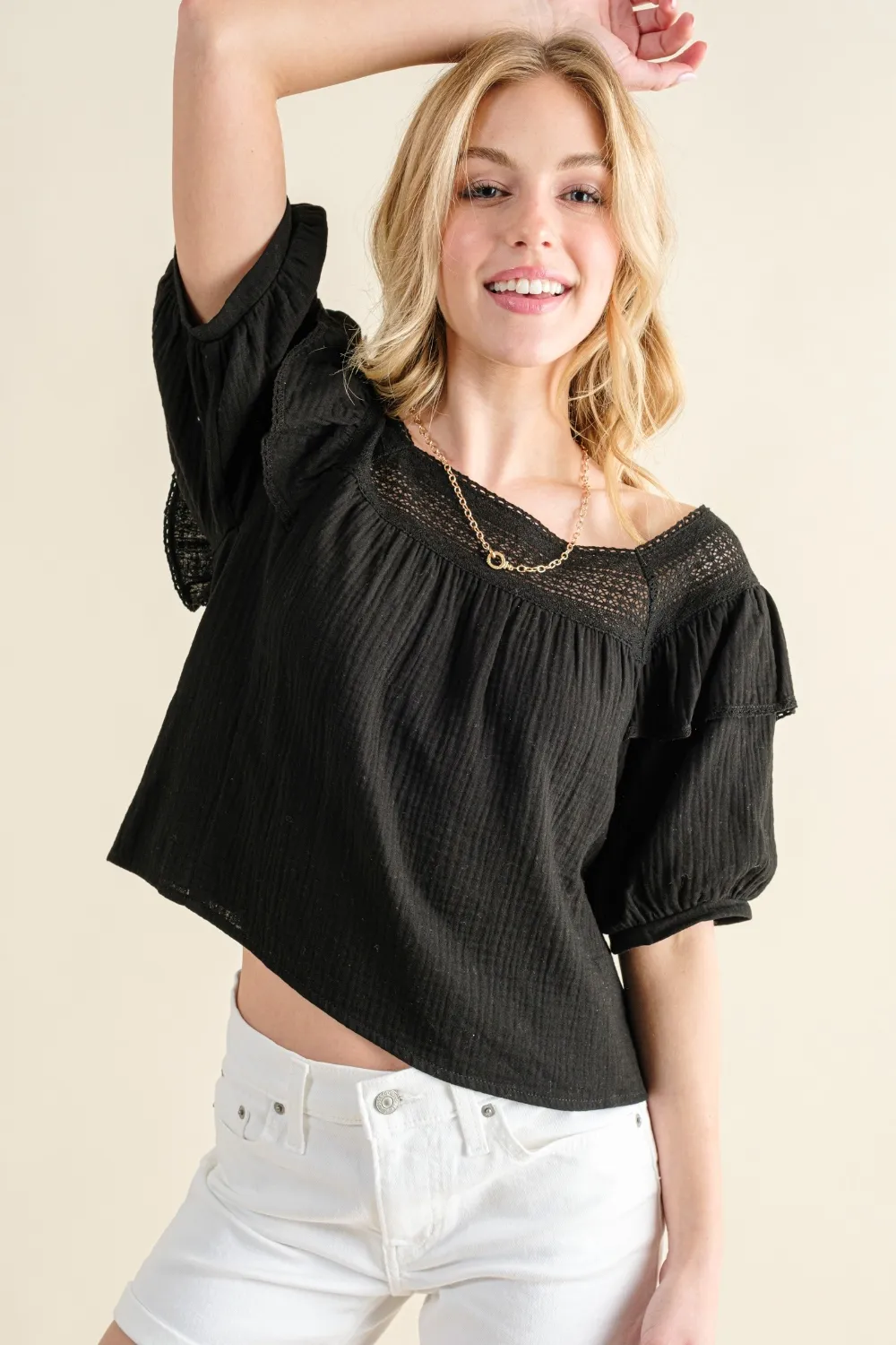 Square Neck Ruffled Blouse, image 5