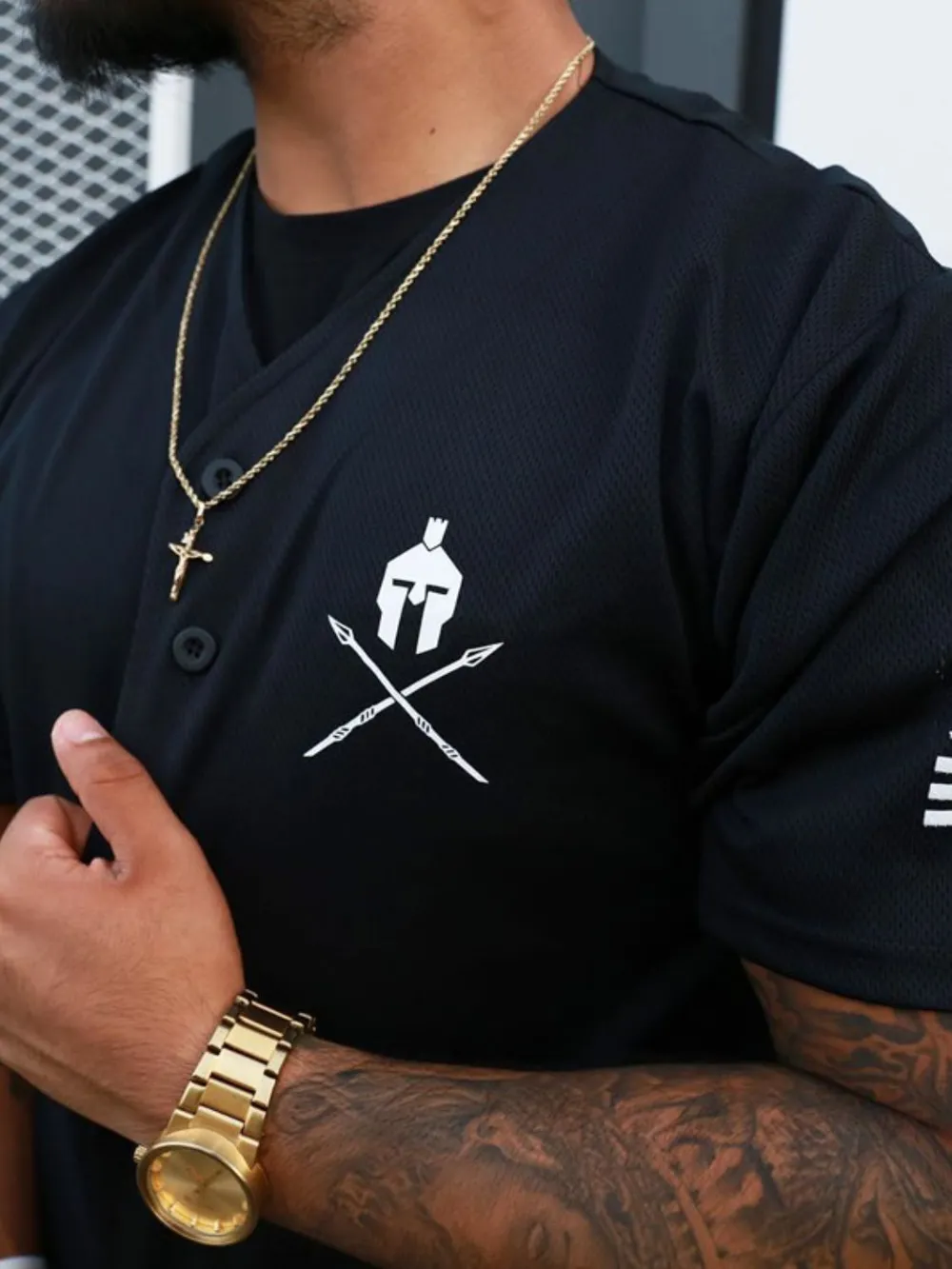 Men's Graphic Button Down Short Sleeve Top