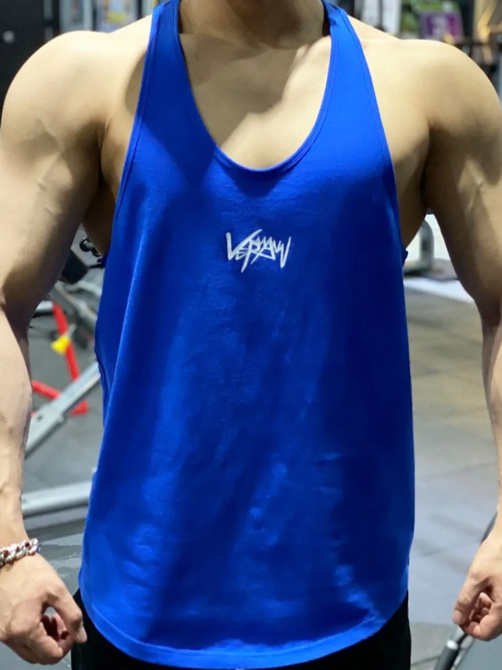 Men's Plus Size Round Neck Racerback Tank, image 2
