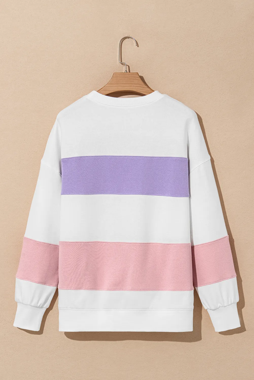 Color Block Round Neck Long Sleeve Sweatshirt, image 3