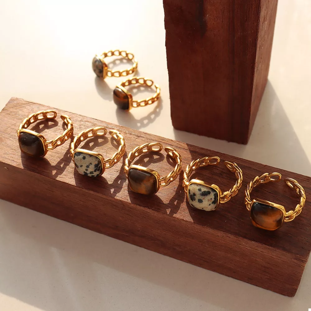 Tiger's Eye 18K Gold-Plated Ring, image 6