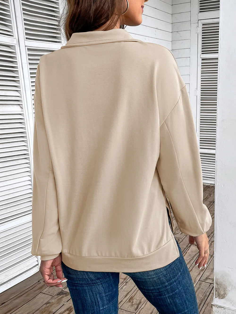 Half Zip Sweatshirt with Pocket, image 4