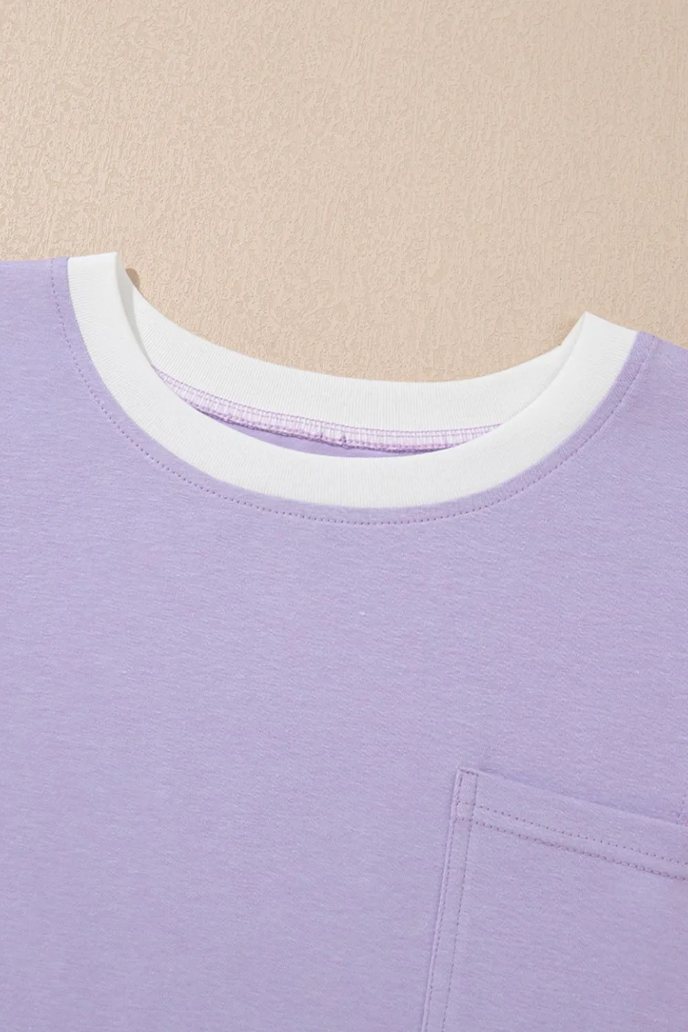 Color Block Patchwork Half Sleeve Oversized T Shirt, image 3