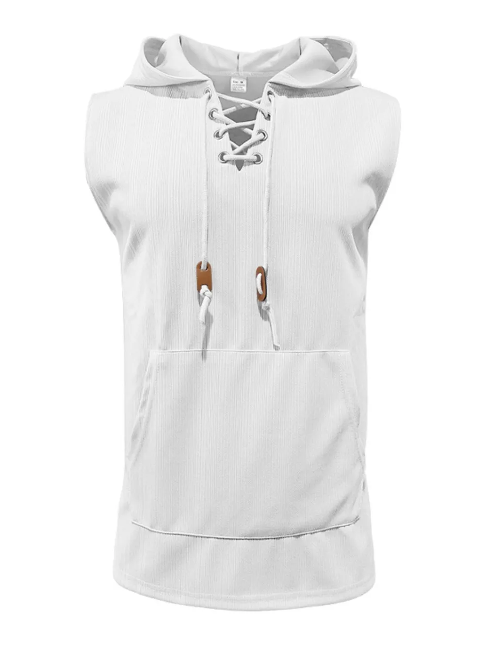 Men's Lace Up Hooded Top, image 6