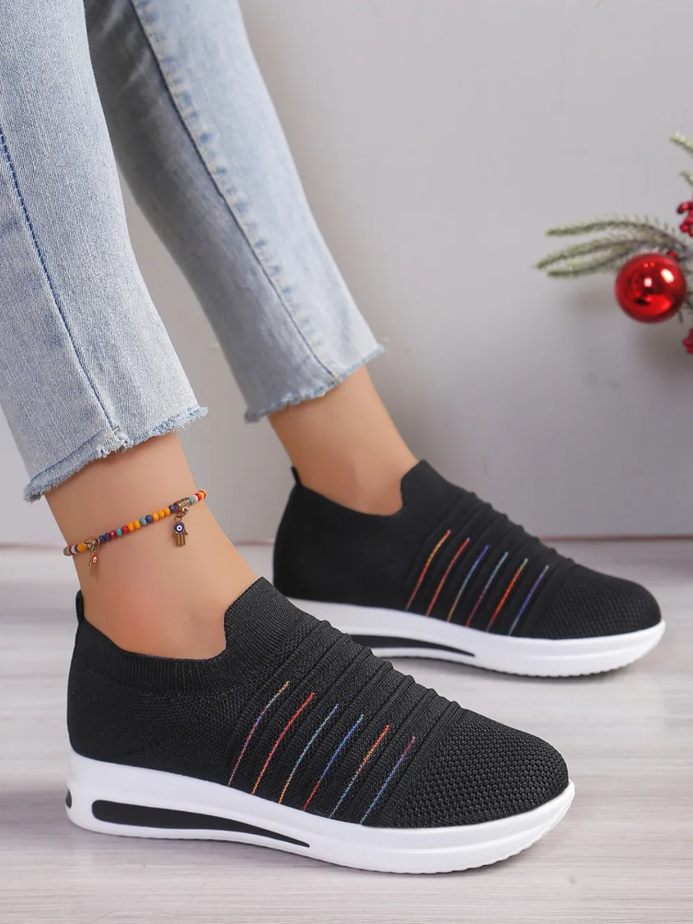 Breathable Mesh Wedge Sneakers, image 8