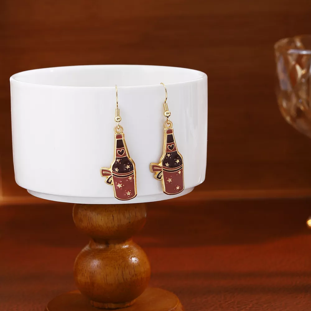 Cowboy Hat & Bottle Dangle Earrings, image 6