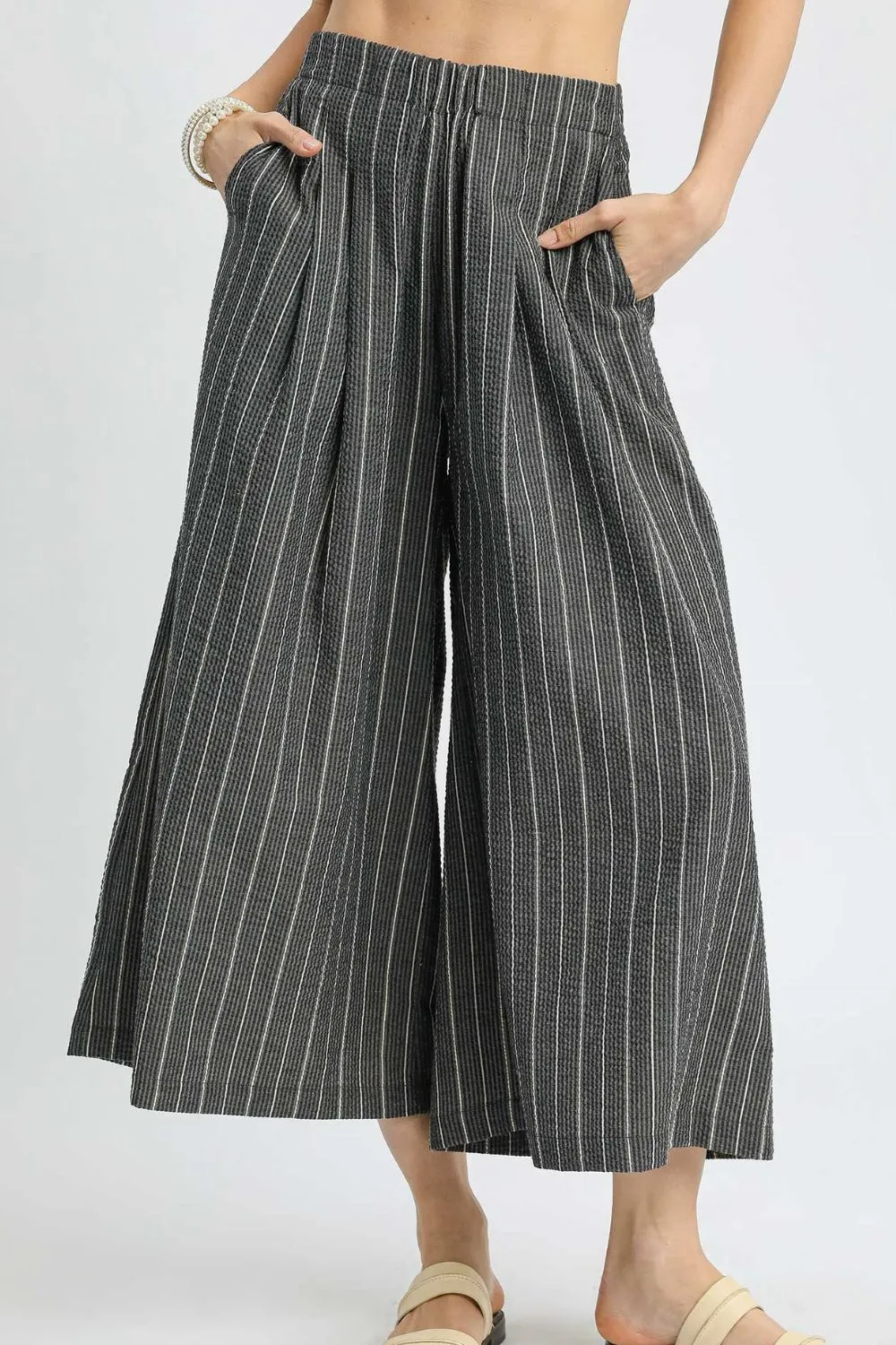 Pinstripe Crop Palazzo Pants