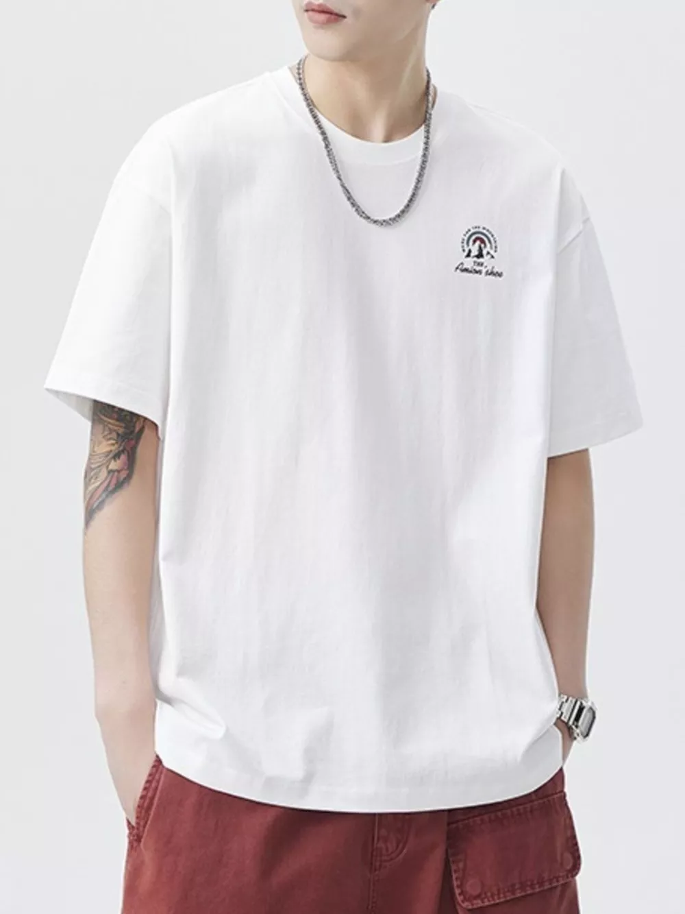 Men's Plus Size Round Neck Short Sleeve T-Shirt, image 4