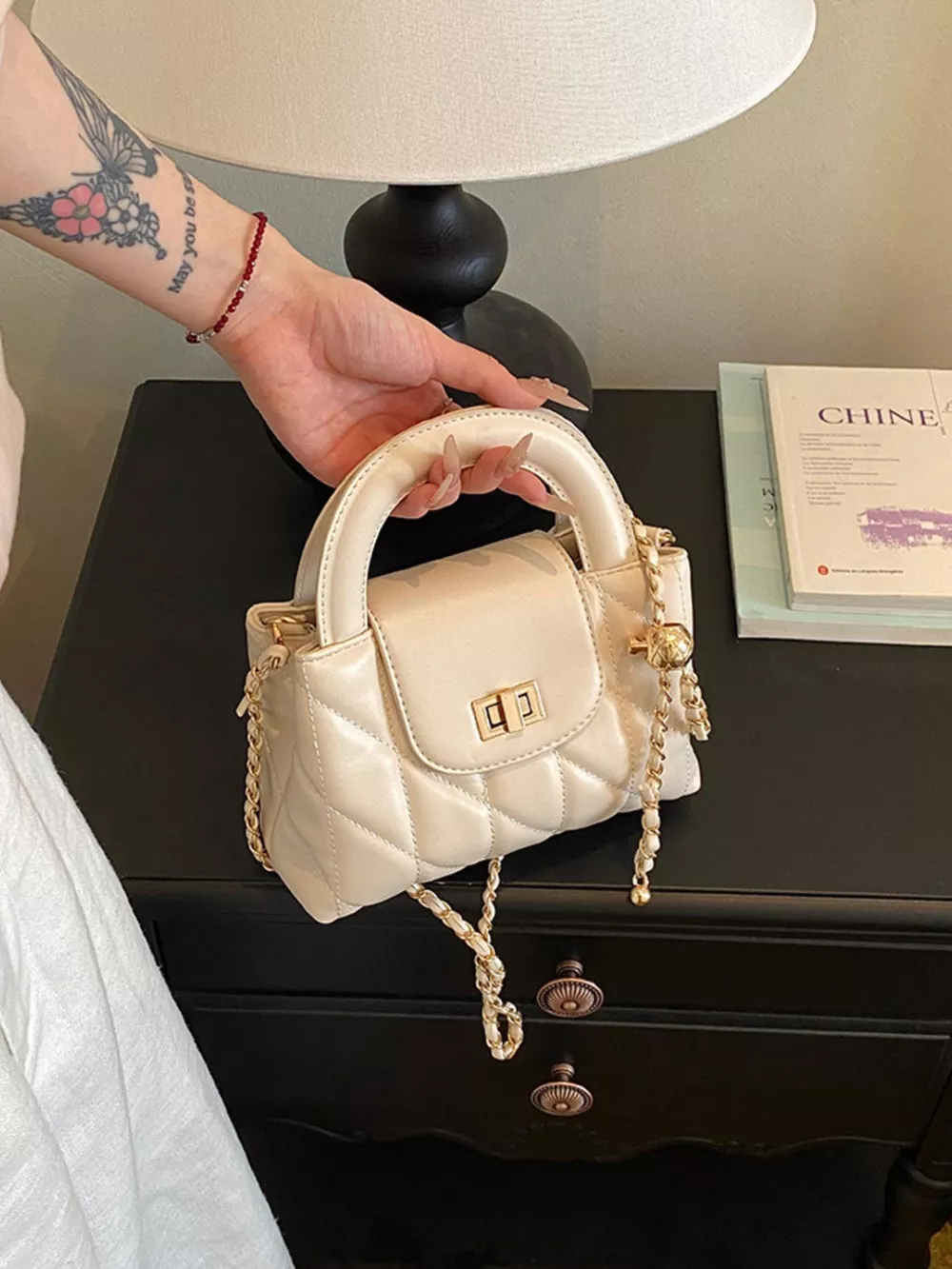 Quilted Chain Strap Crossbody Bag, image 5