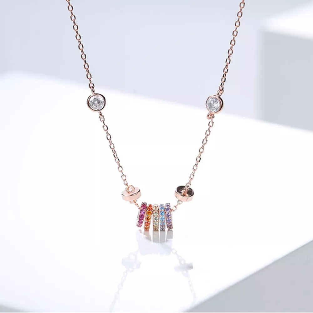 925 Sterling Silver Circle Pendant Necklace, image 5