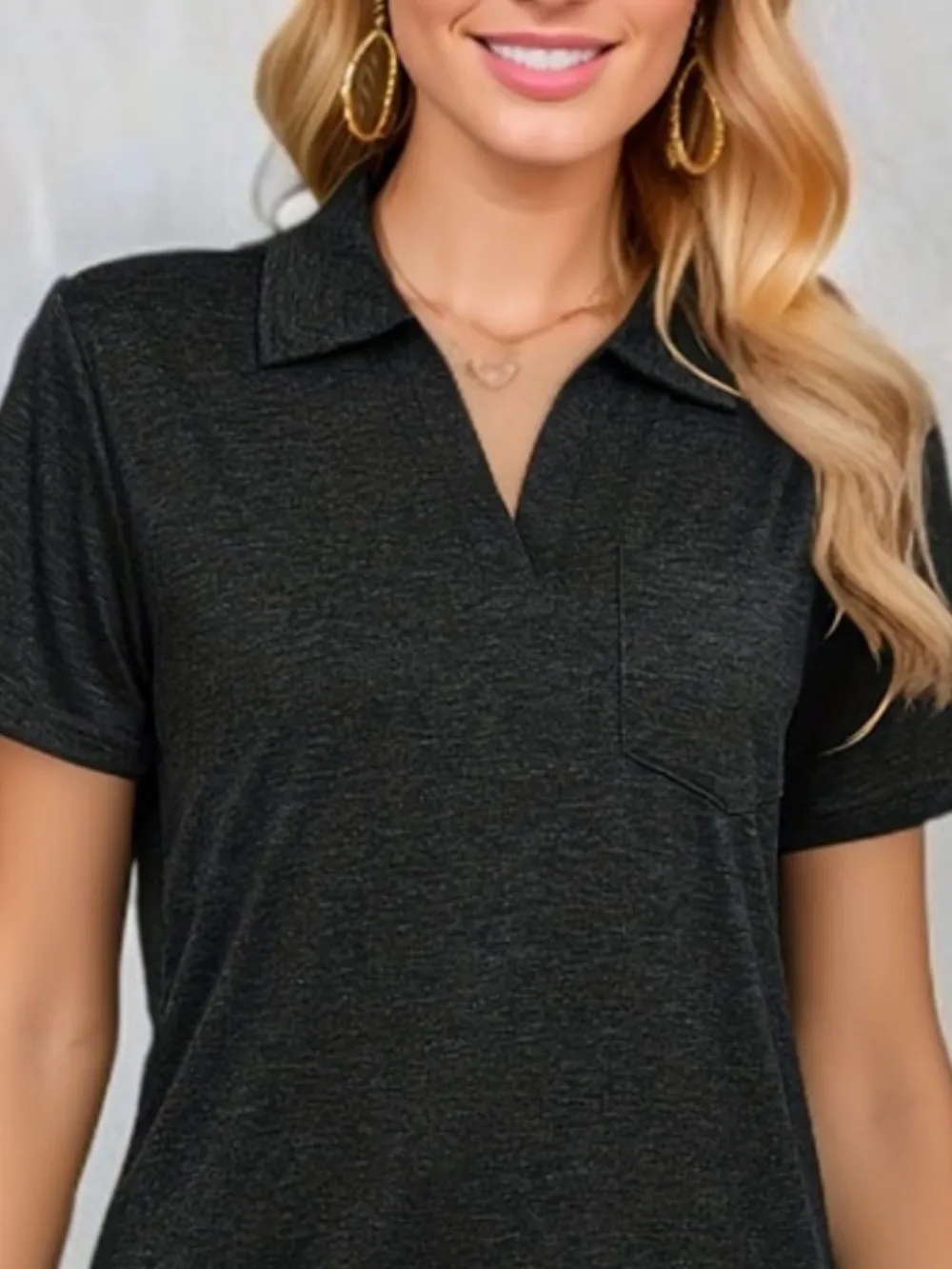 Johnny Collar Short Sleeve Top, image 3