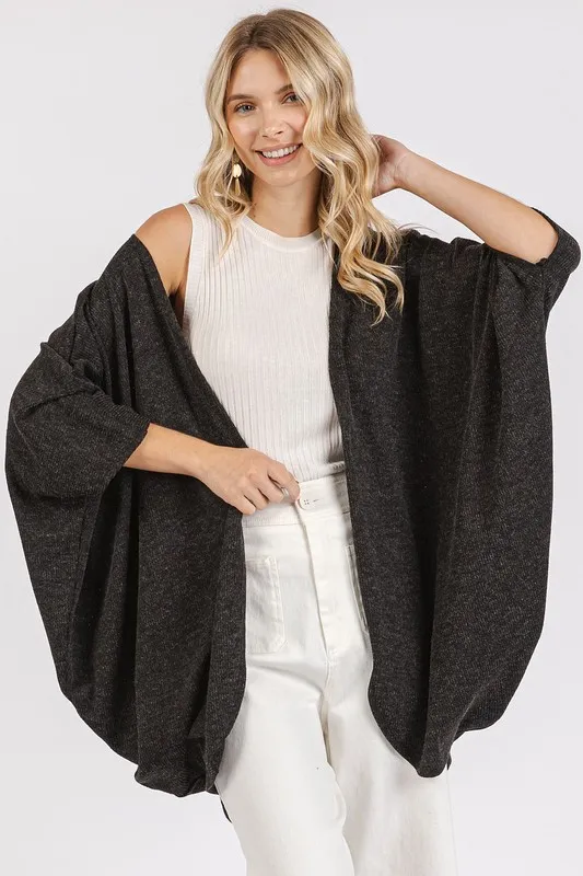 Open Front Batwing Sleeve Cardigan, image 3