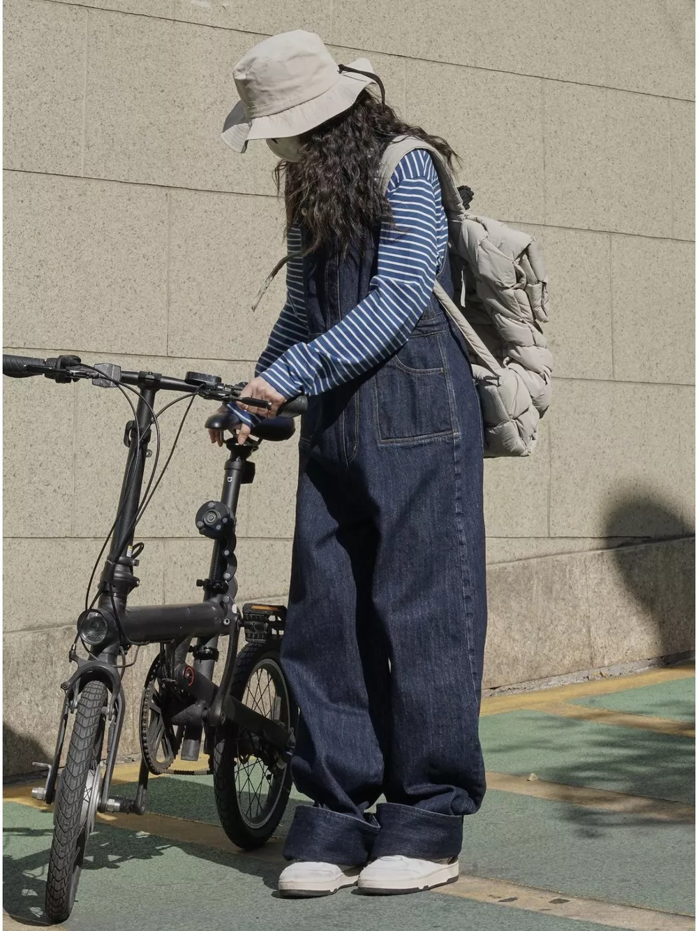 Vintage Dark Wash Wide-Leg Denim Overalls, image 15