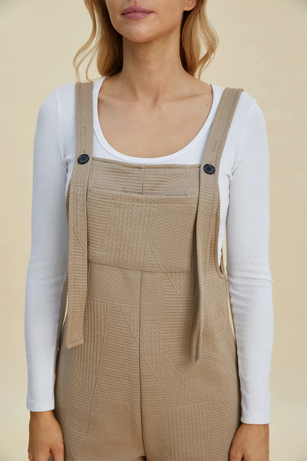 Full Size Texture Sleeveless Romper, image 3