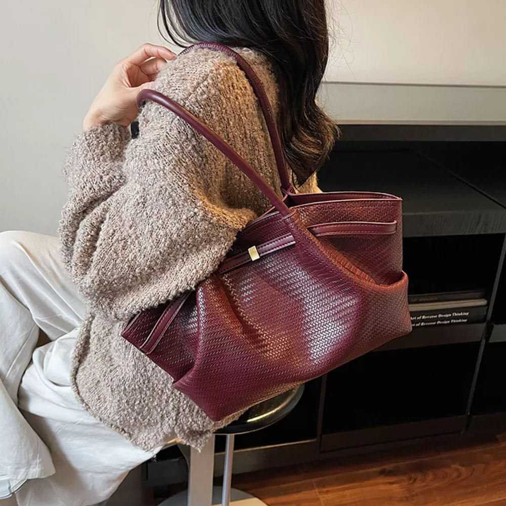Textured Leather Shoulder Bag, image 2