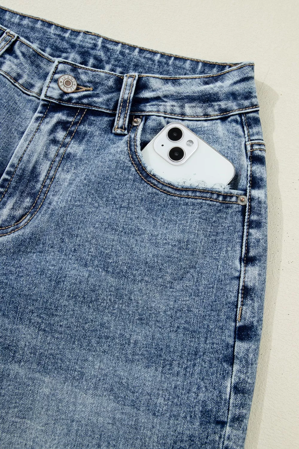 Cuffed Straight Loose Jeans, image 10
