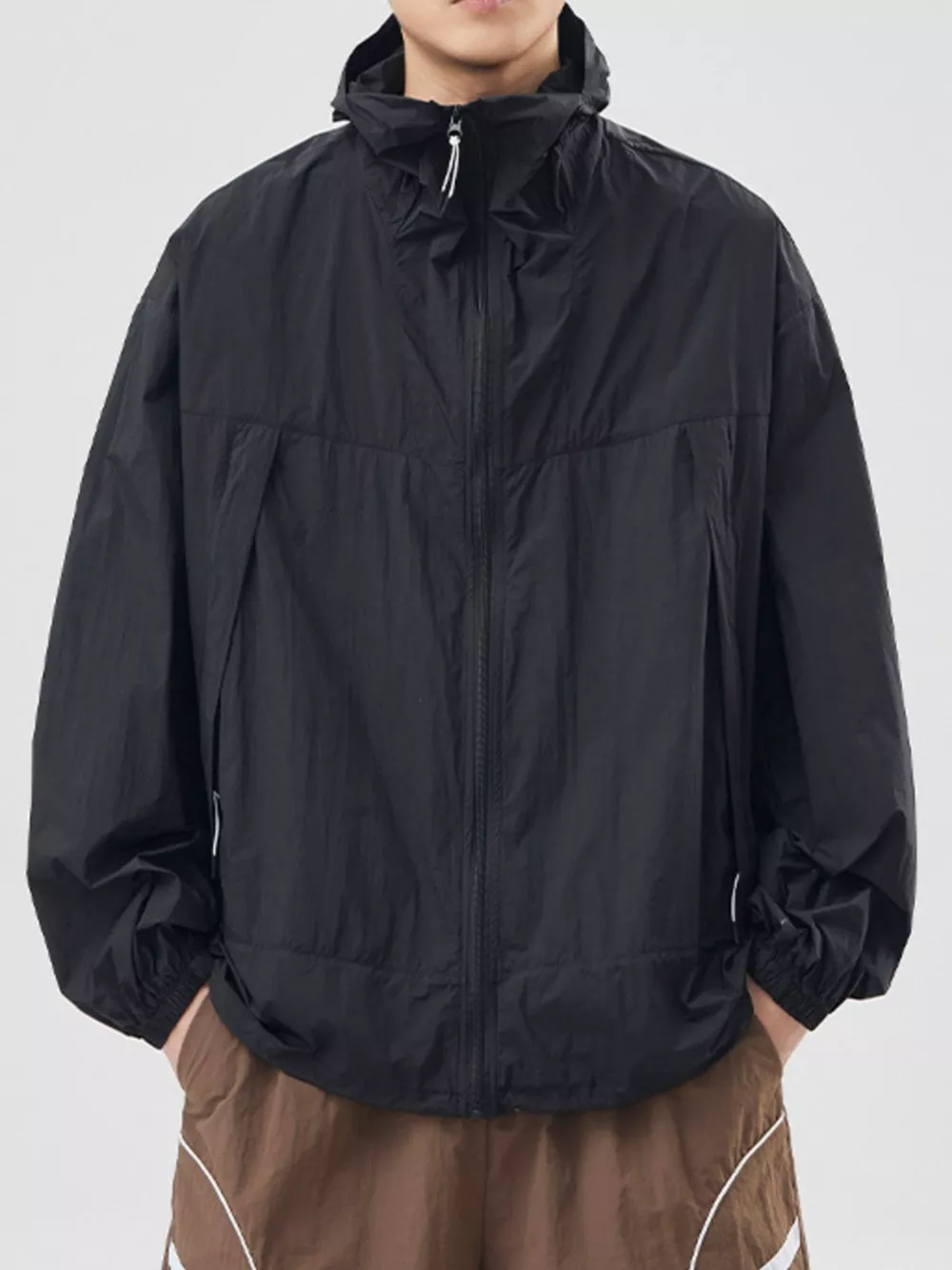 Men's Plus Size Lightweight Hooded Windbreaker Jacket, image 3