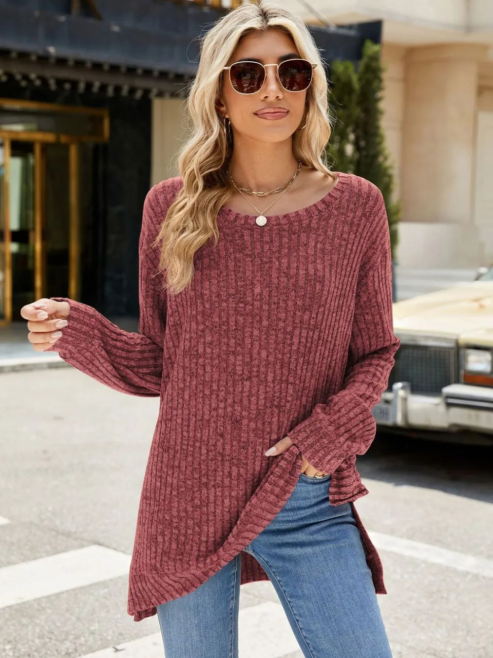 Round Neck Long Sleeve T-Shirt, image 5