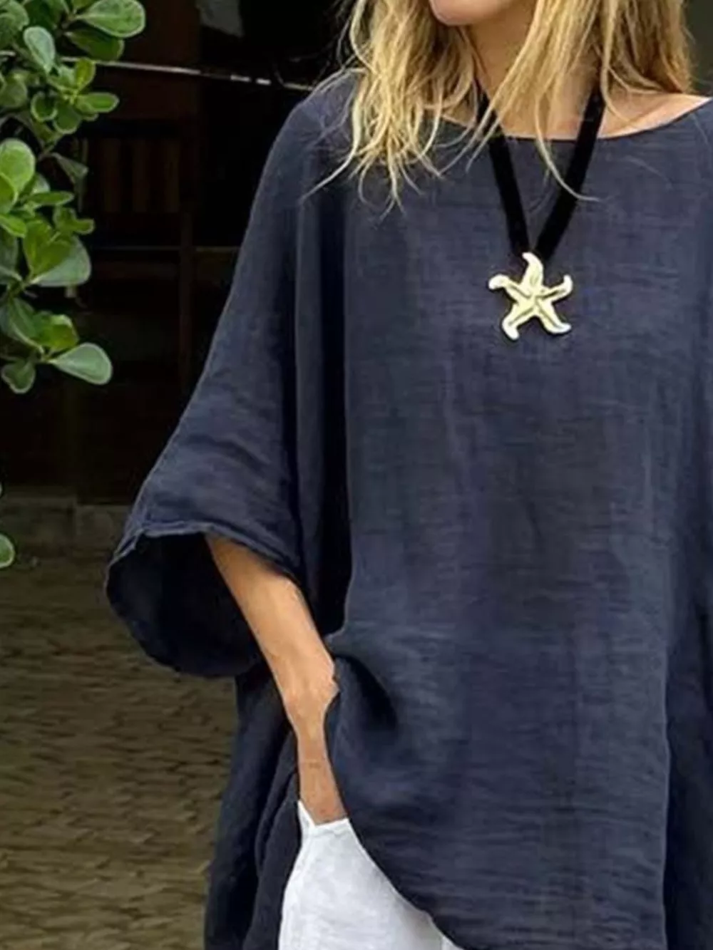 Full Size Loose Fit Asymmetrical Hem Top Plus Size, image 6