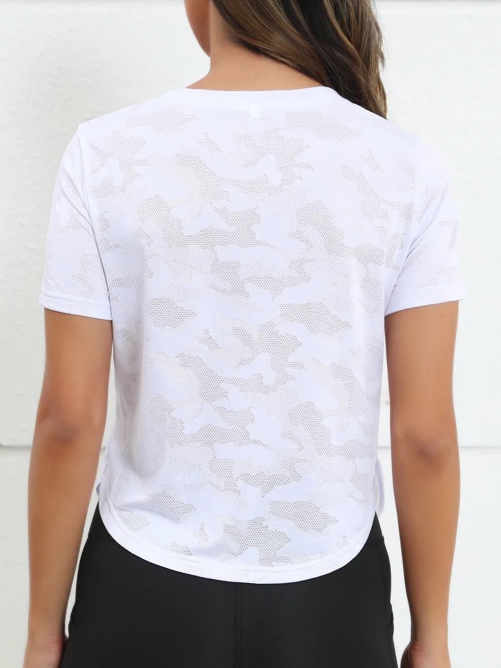 Ice Silk Mesh Round Neck Short Sleeve T-Shirt, image 2