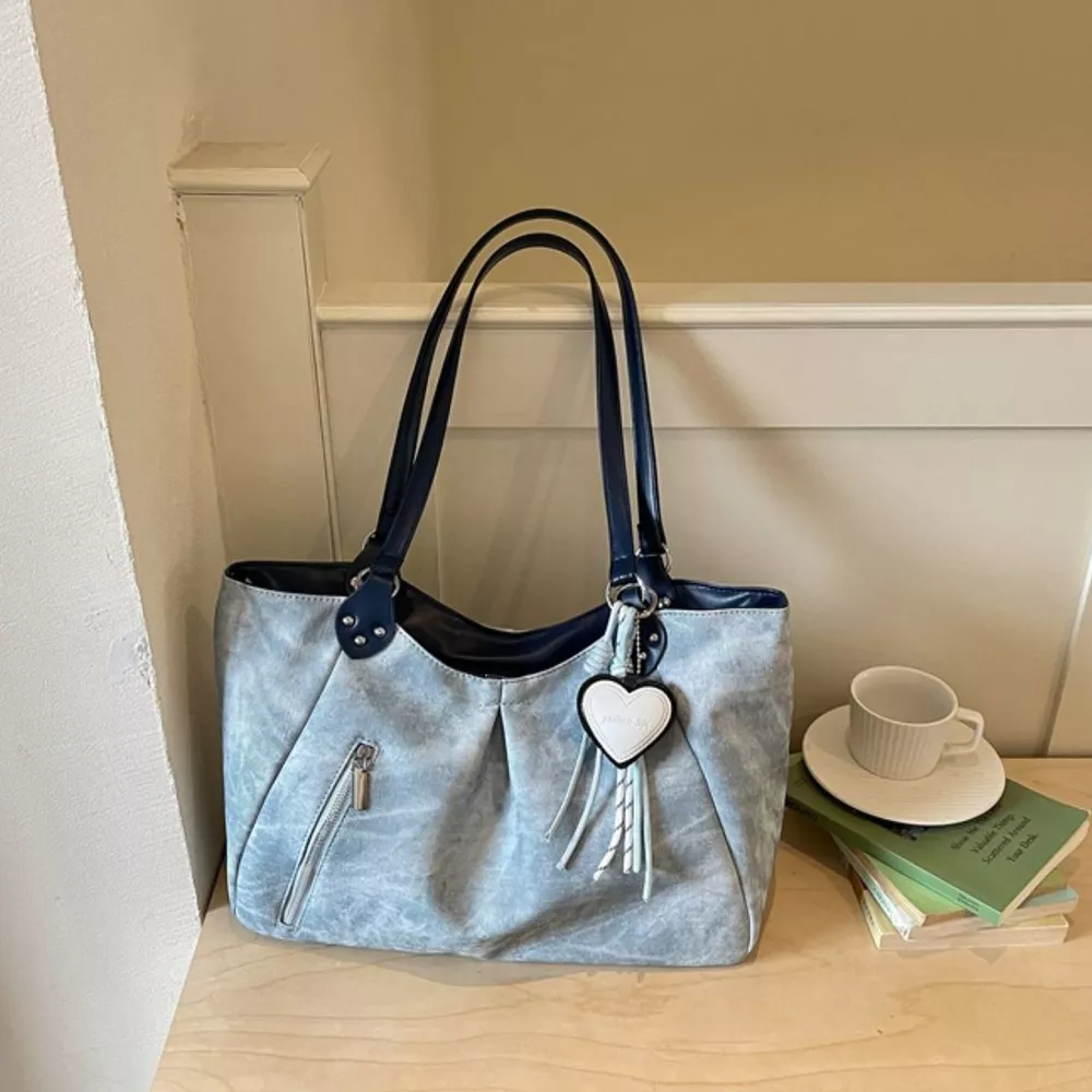 Ruched PU Leather Shoulder Bag, image 2