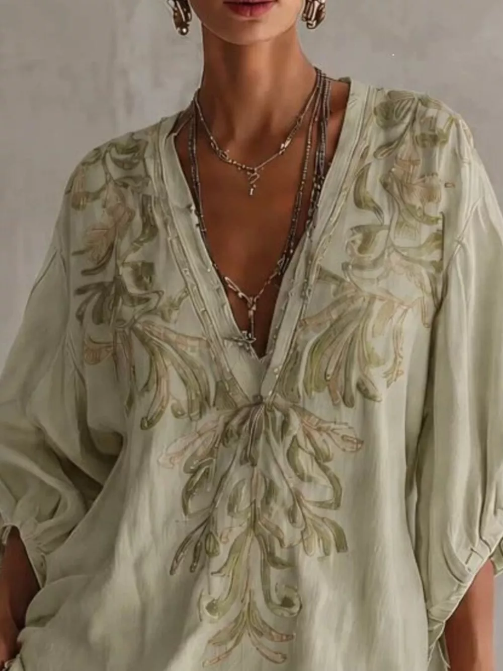 Full Size Embroidered V-Neck Mini Dress Plus Size, image 3