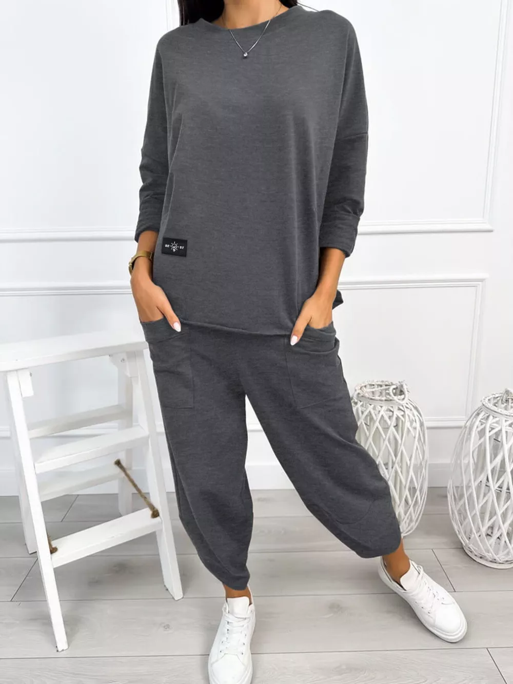 Plus Size Casual Loose Fit Top and Pants Two-Piece Set, image 3
