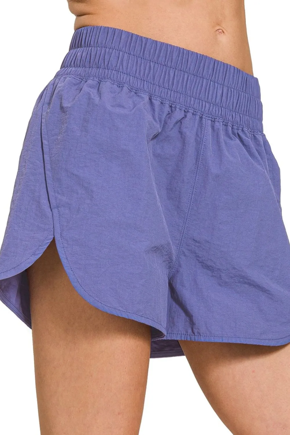 Windbreaker Smocked Waistband Running Shorts