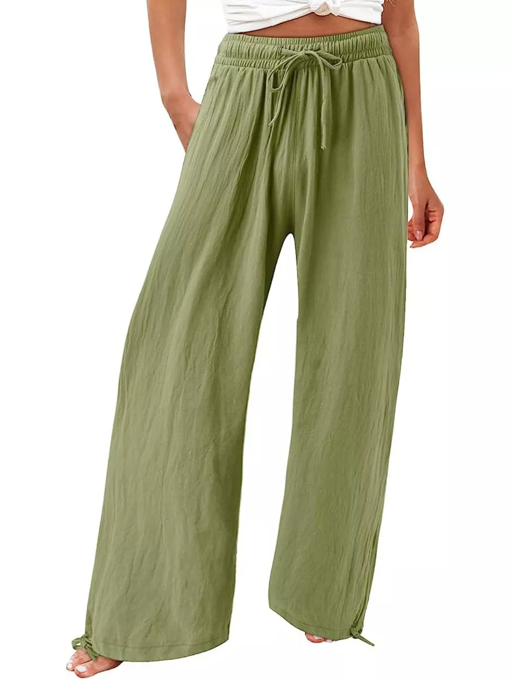 Full Size Wide Leg Pants with Drawstring Waist Plus Size, image 14