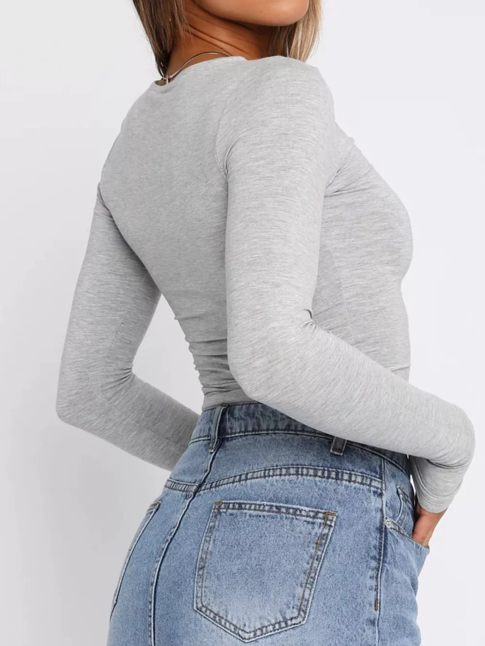Ruched Long Sleeve T-Shirt, image 12
