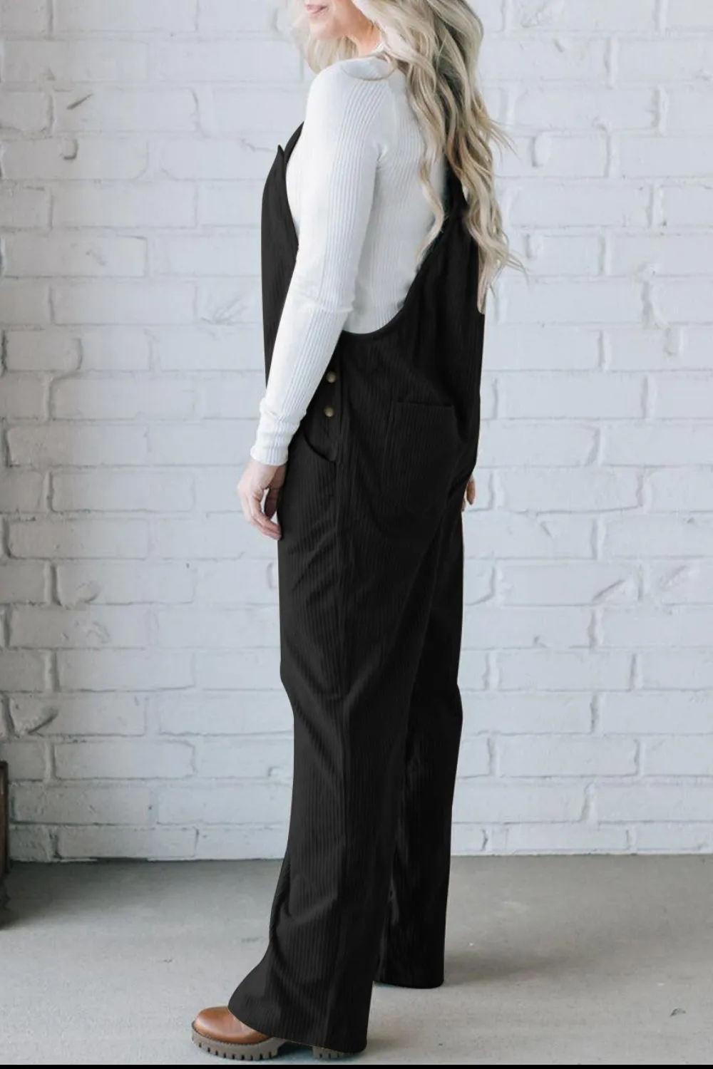 Square Neck Wide Strap Overalls, image 6