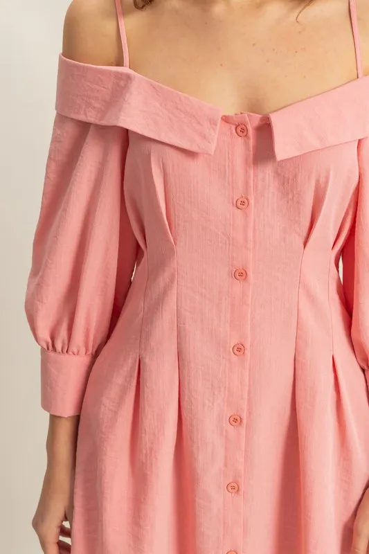 Button Down Spaghetti Strap Mini Dress with Pockets, image 5
