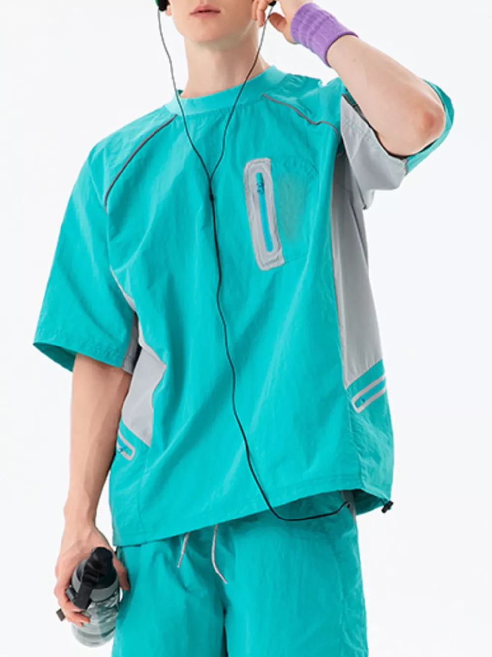 Men's Contrast Round Neck Half Sleeve Active T-Shirt, image 4