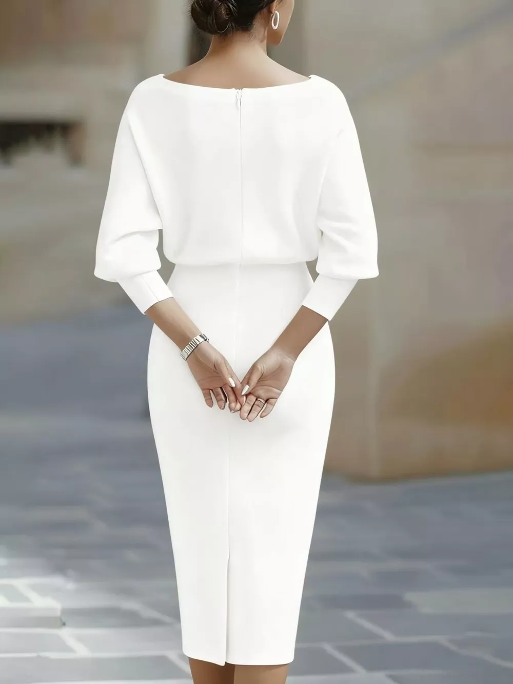 Cowl Neck Bodycon Midi Dress, image 2