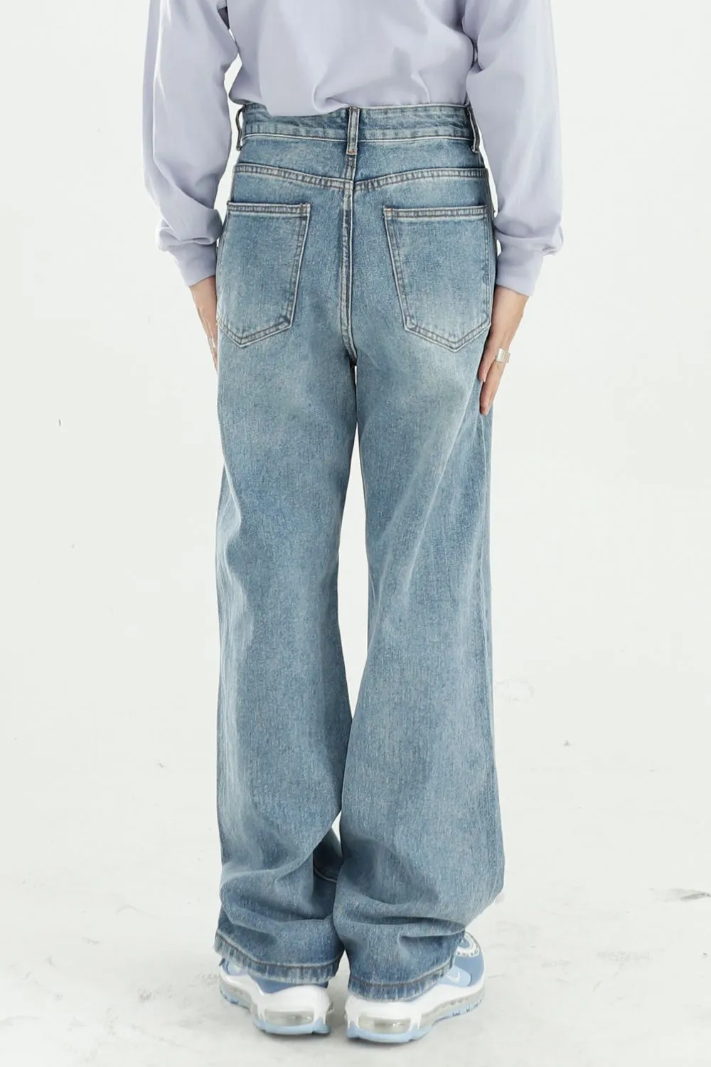 Distressed Wide Leg Jeans with Pockets, image 4