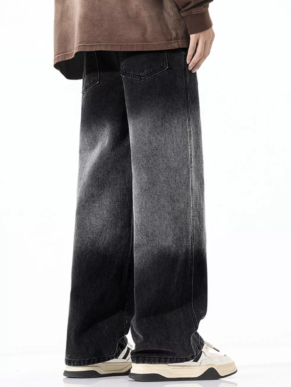 Men's Full Size Gradient Wash Wide Leg Jeans Plus Size, image 2