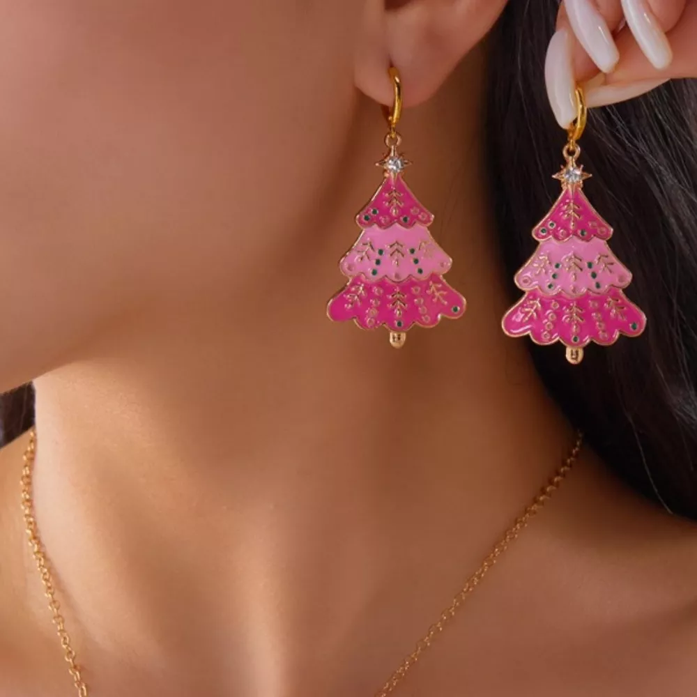Christmas Tree Dangle Earrings