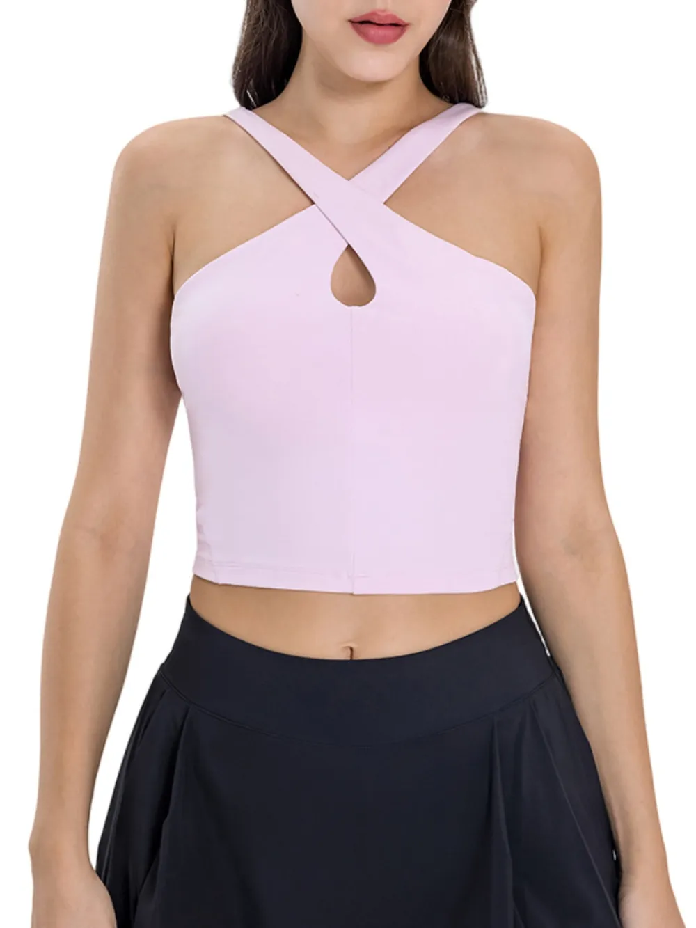 Crisscross Grecian Neck Active Cami, image 2