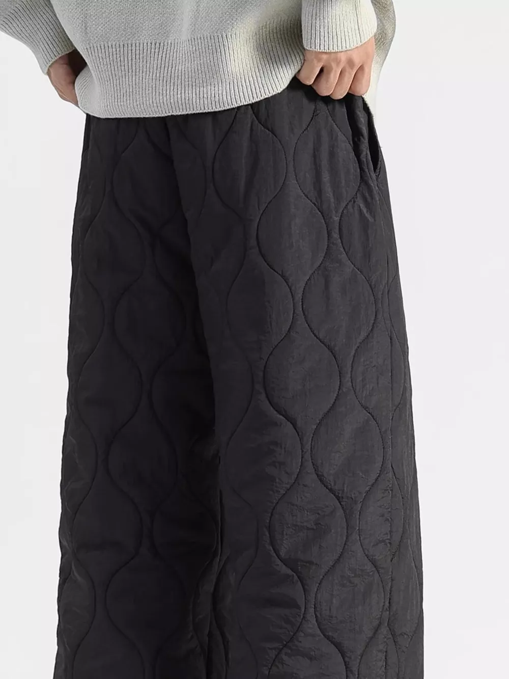 Men's Plus Size Quilted Loose-Fit Pants, image 6